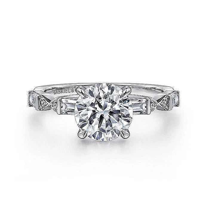 Gabriel & Co. White Gold Semi Mount Engagement Ring - Diamond Semi-Mount Rings
