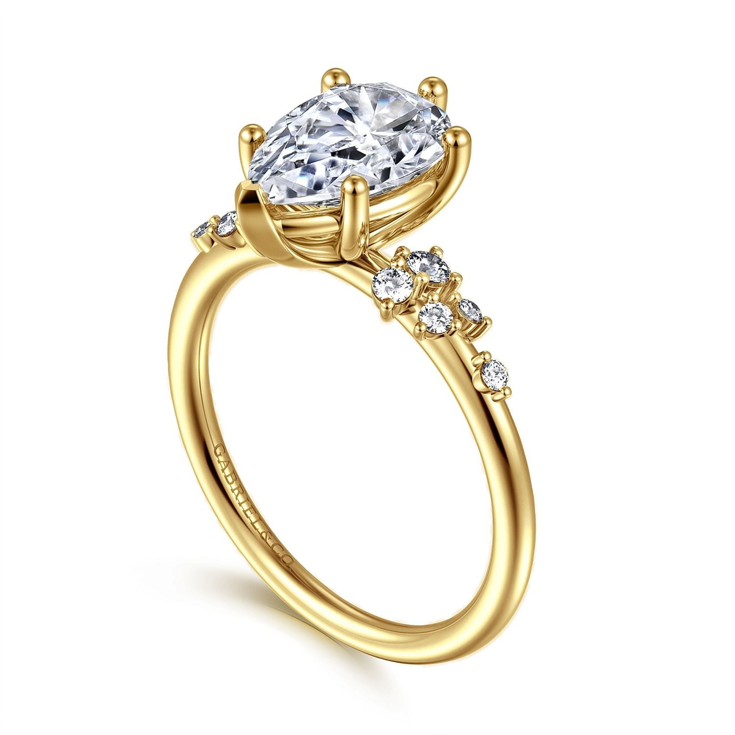 Gabriel & Co. Pear Semi-Mount Engagement Ring - Diamond Semi-Mount Rings