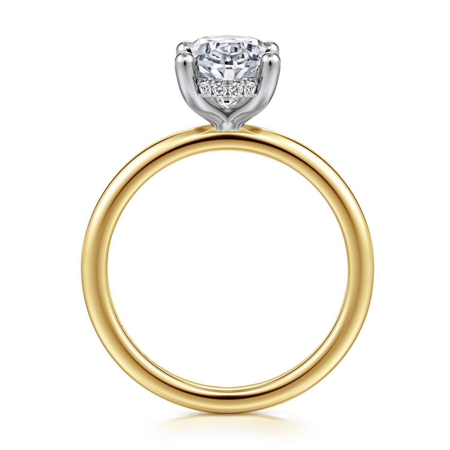 Gabriel & Co. Oval Semi-Mount Engagement Ring - Diamond Semi-Mount Rings