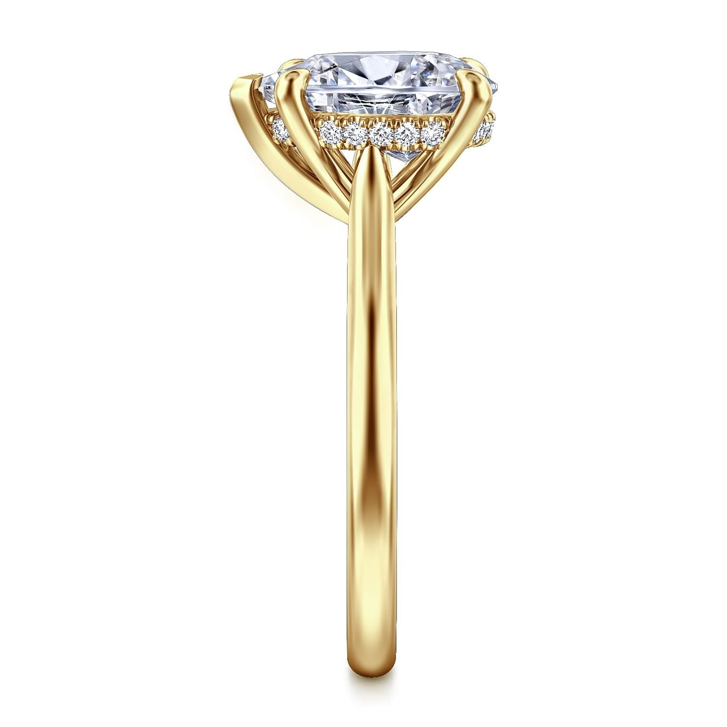 Gabriel & Co. Yellow Gold Pear Semi-Mount Engagement Ring - Diamond Semi-Mount Rings