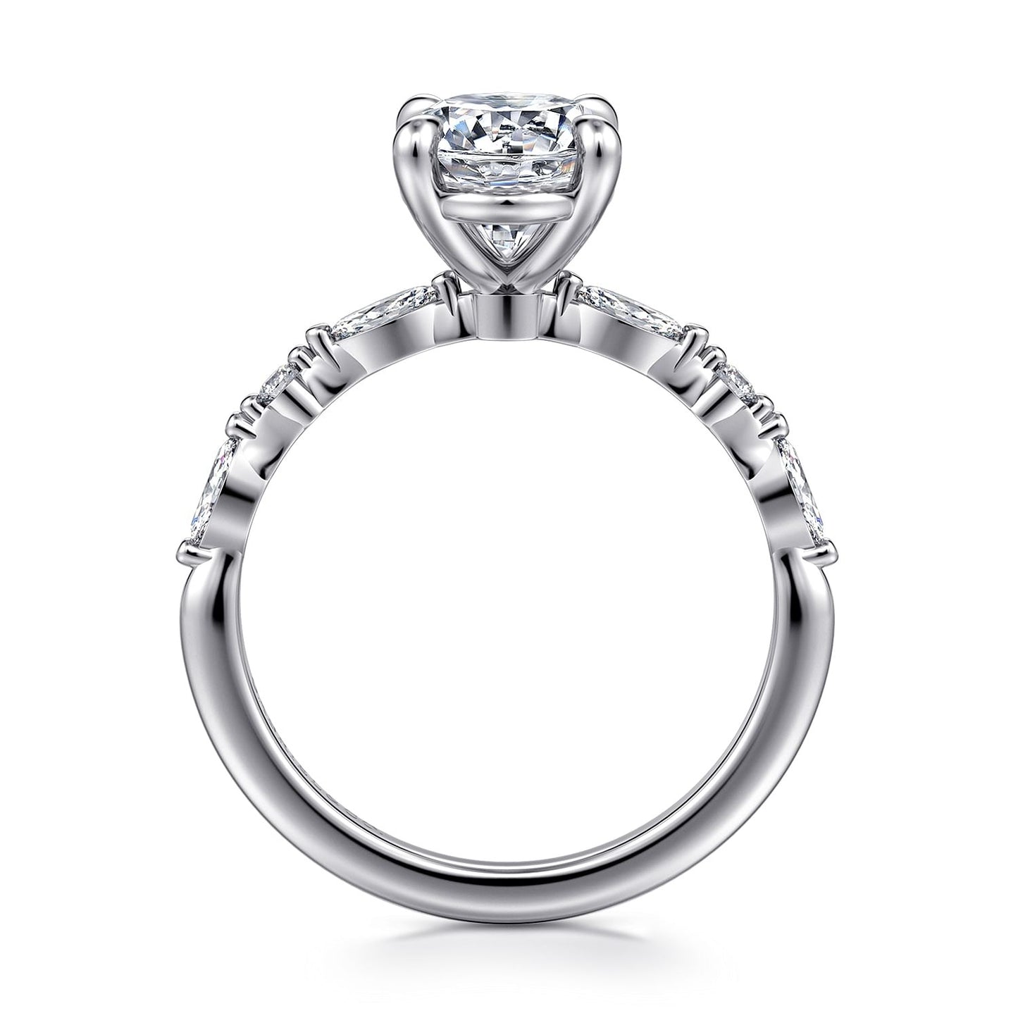 Gabriel & Co. Oval Cut Semi-Mount Engagement Ring - Diamond Semi-Mount Rings