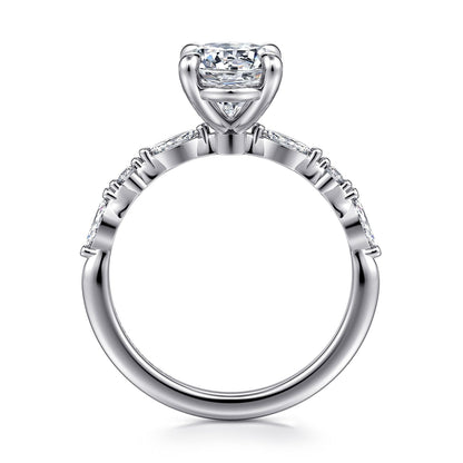 Gabriel & Co. Oval Cut Semi-Mount Engagement Ring - Diamond Semi-Mount Rings