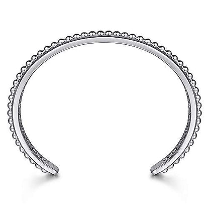 Gabriel & Co Sterling Silver Open Cuff Bracelet with Beaded Center - Gents Bracelet