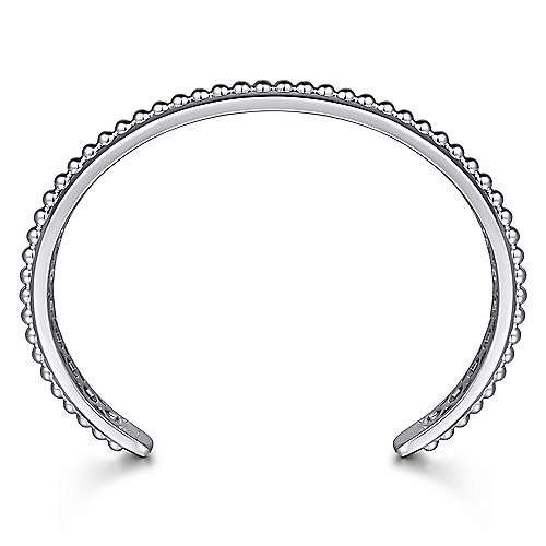 Gabriel & Co Sterling Silver Open Cuff Bracelet with Beaded Center