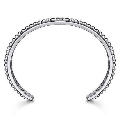 Gabriel & Co Sterling Silver Open Cuff Bracelet with Beaded Center