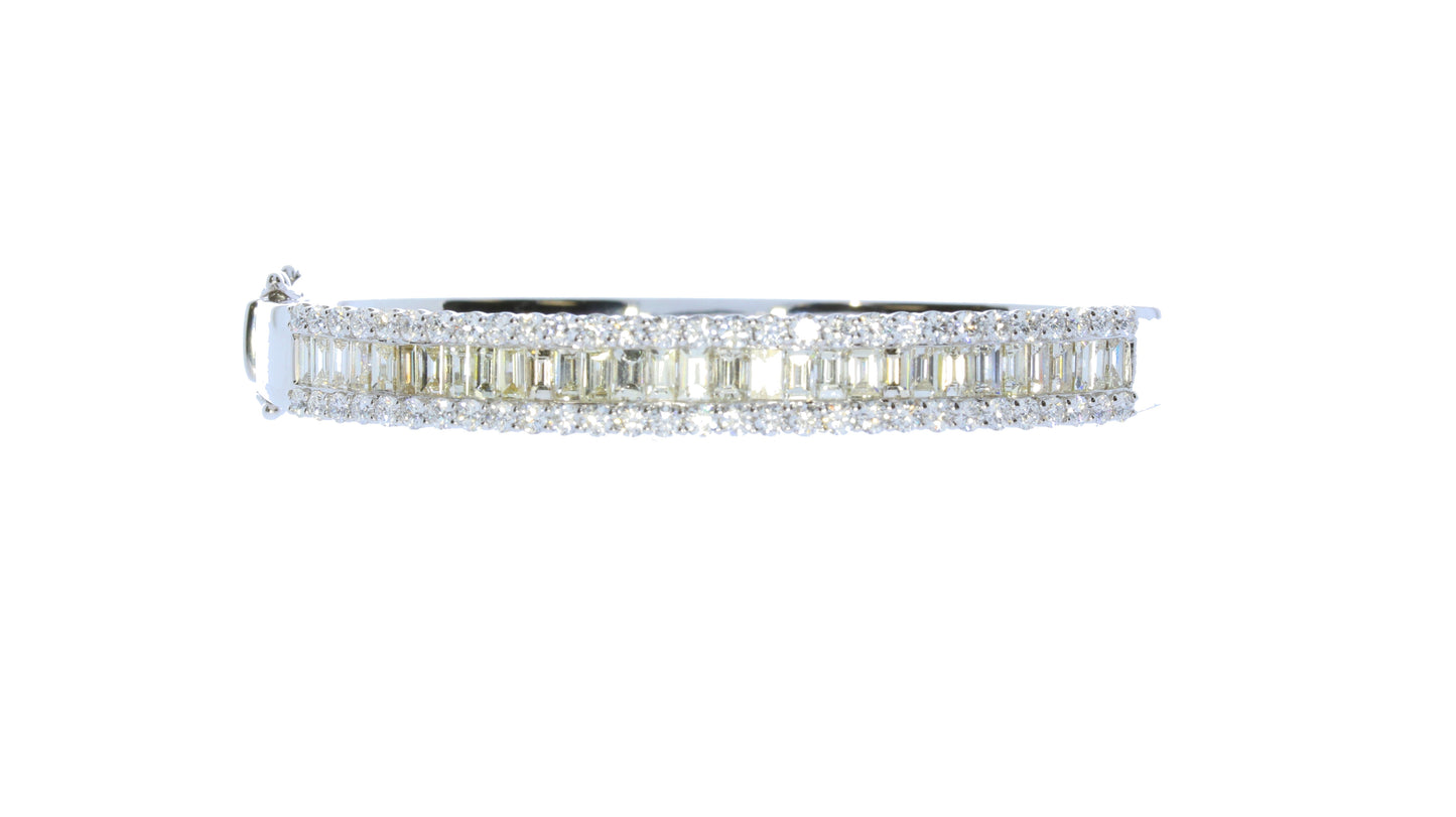 White Gold Diamond Bangle Bracelet - Diamond Bracelets