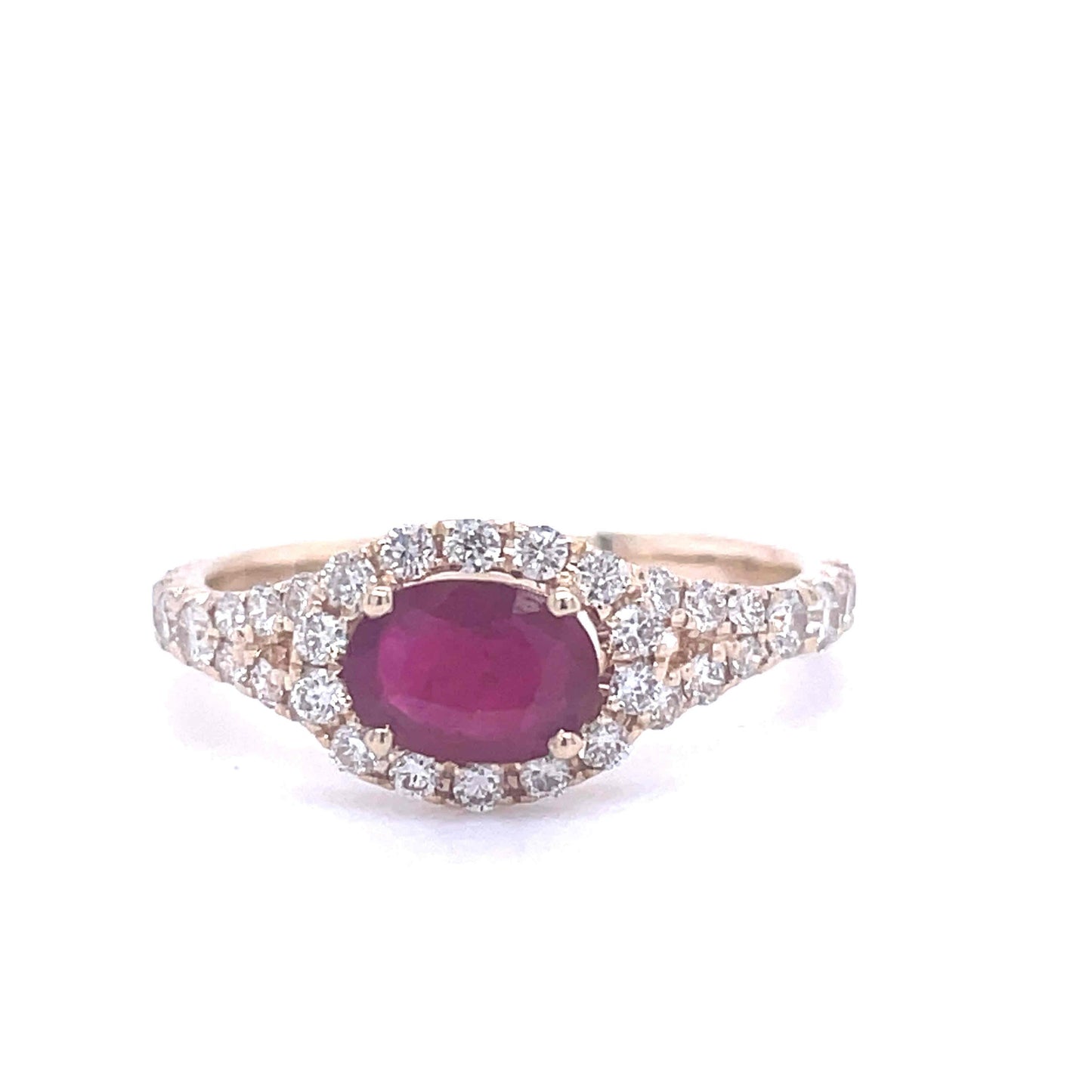 White Gold Ruby And Diamond Ring
