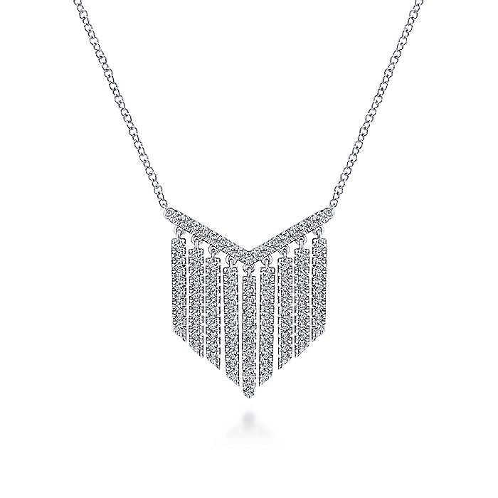 Gabriel & Co White Gold Diamond Fringe Necklace - Diamond Necklaces