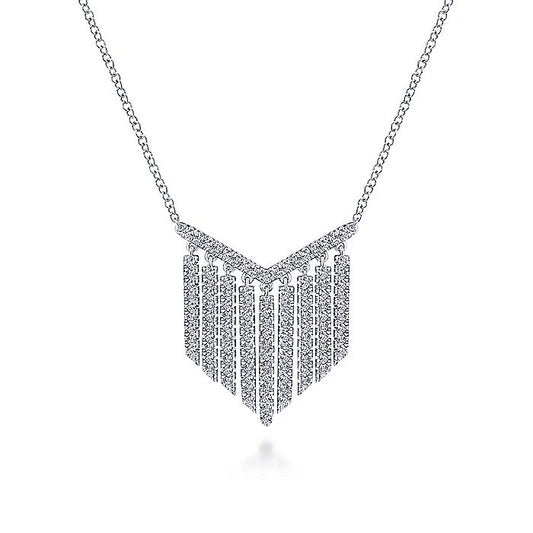 Gabriel & Co White Gold Diamond Fringe Necklace - Diamond Necklaces