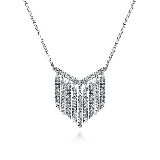 Gabriel & Co White Gold Diamond Fringe Necklace