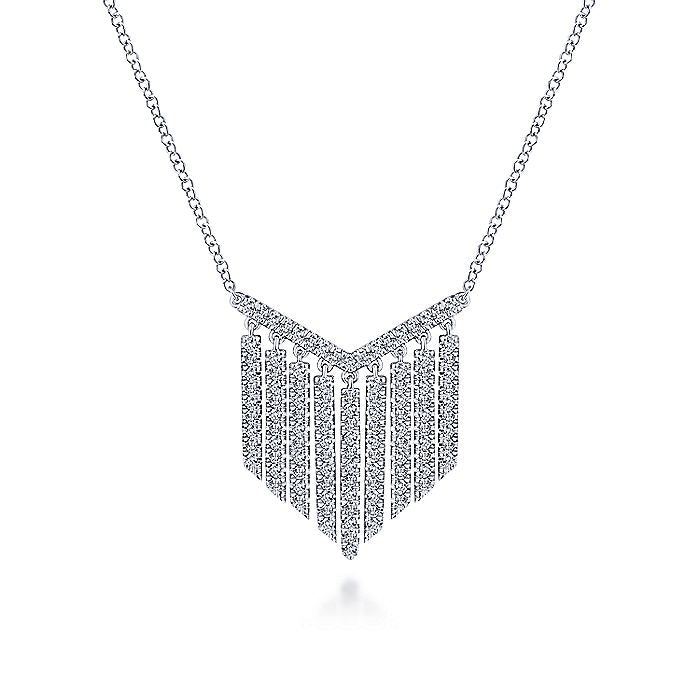 Gabriel & Co White Gold Diamond Fringe Necklace