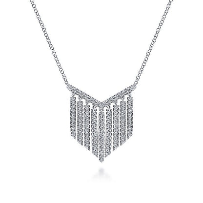Gabriel & Co White Gold Diamond Fringe Necklace