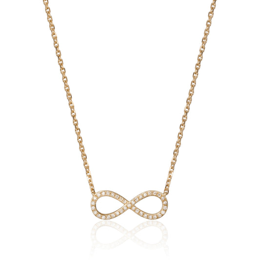 Luvente Yellow Gold Diamond Infinity Necklace
