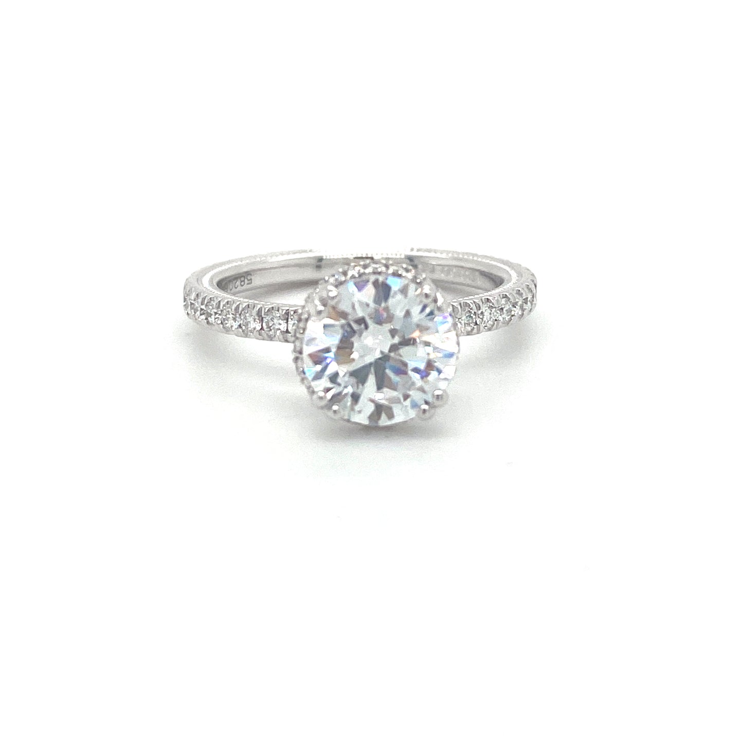 Verragio Tradition Collection White Gold Round Hidden Halo Semi-Mount Engagement Ring