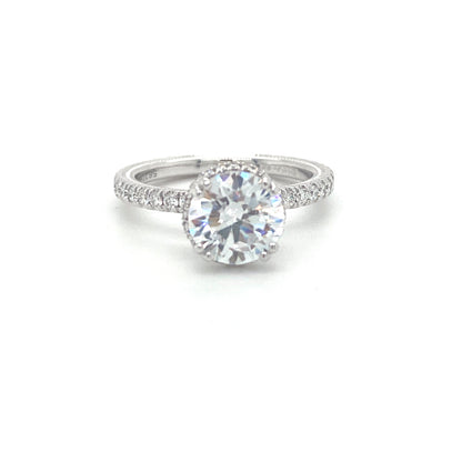 Verragio Tradition Collection White Gold Round Hidden Halo Semi-Mount Engagement Ring