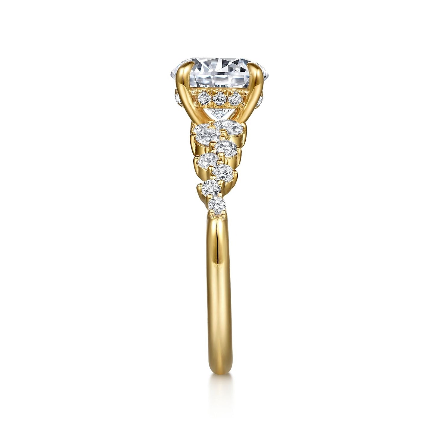 Gabriel & Co. Round Yellow Gold Semi-Mount Engagement Ring