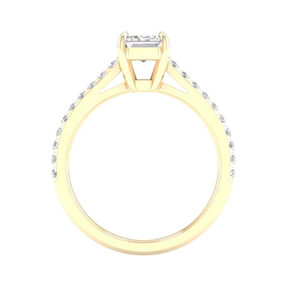 Yellow Gold Laboratory Grown Emerald Cut Engagement Ring