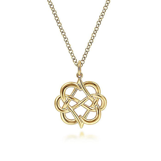 Gabriel & Co. Yellow Gold Floral Necklace