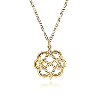 Gabriel & Co. Yellow Gold Floral Necklace