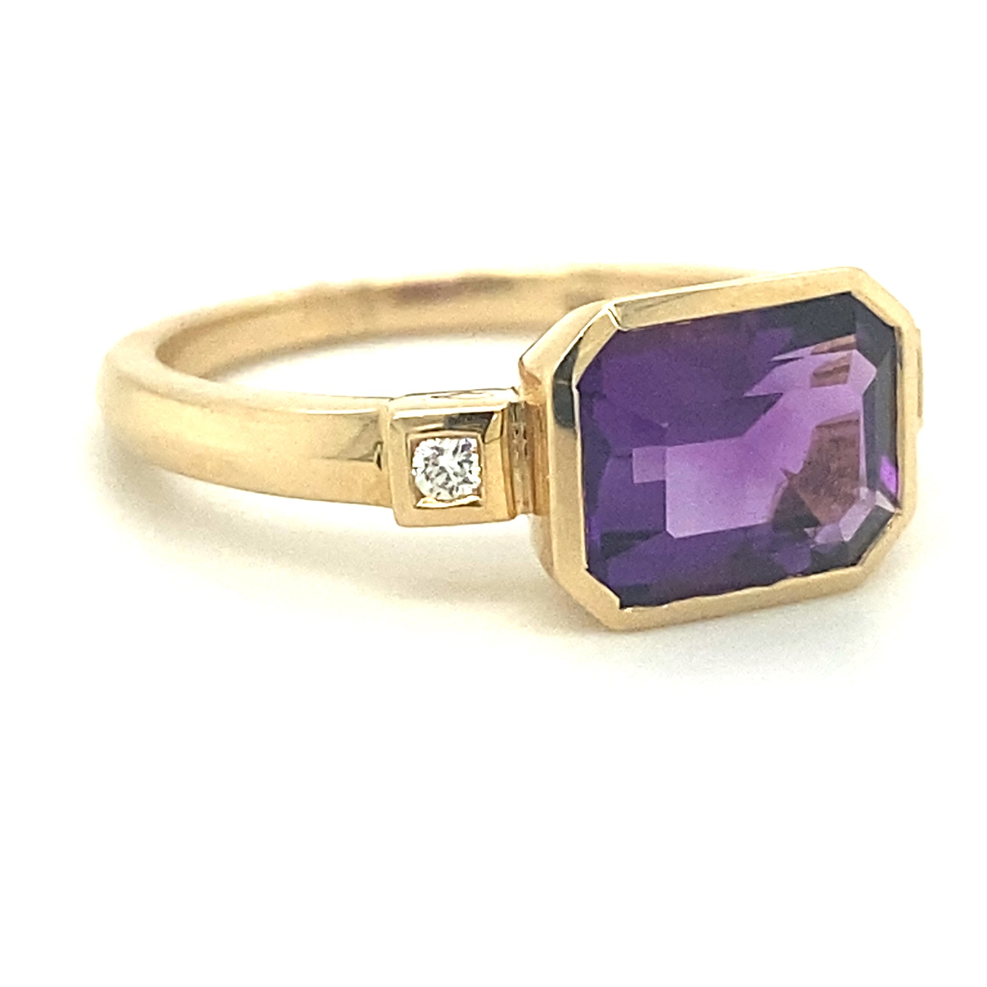 Yellow Gold Amethyst Ring - Colored Stone Rings - Women's