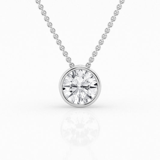 Laboratory Grown Solitaire Diamond Pendant - Diamond Pendants