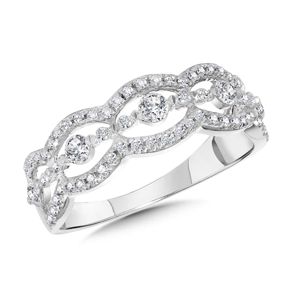14 Karat White Gold Diamond Anniversary Band