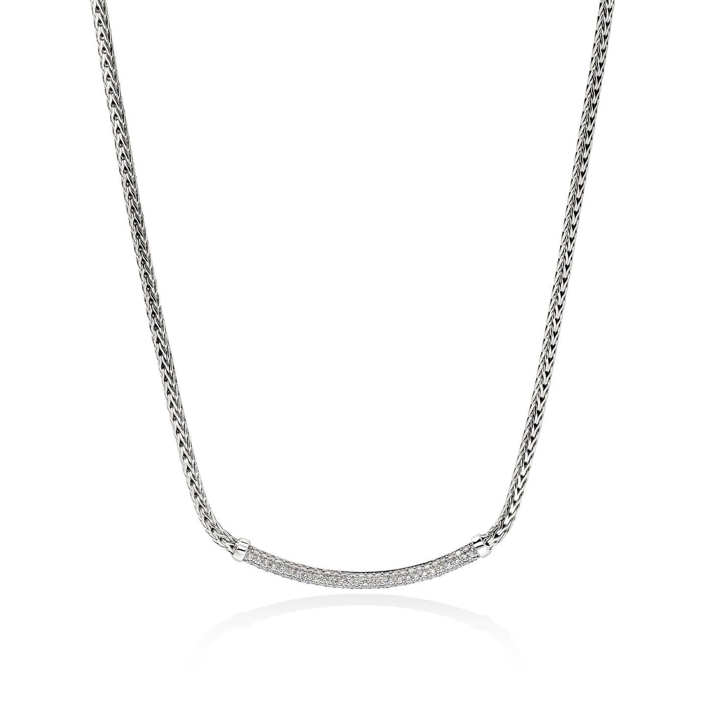 John Hardy Sterling Silver Essential Pavé Diamond Necklace