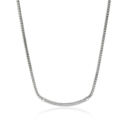 John Hardy Sterling Silver Essential Pavé Diamond Necklace