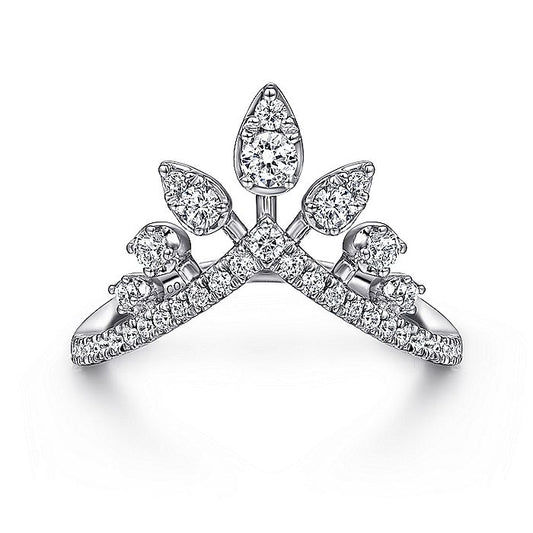 Gabriel & Co White Gold Diamond Chevron Ring