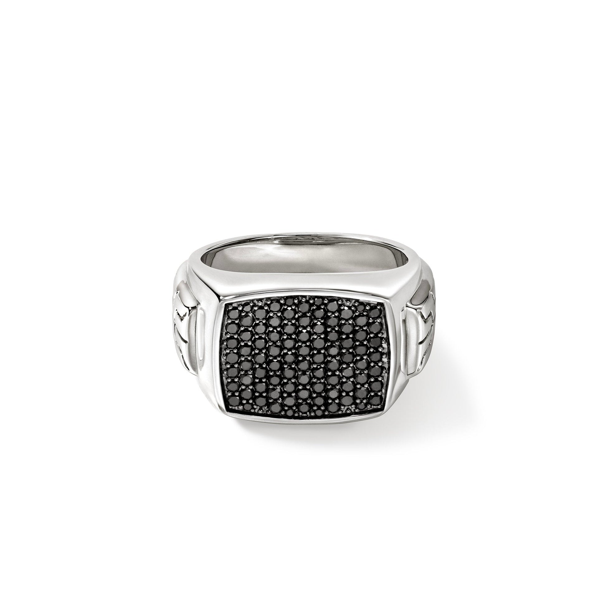 John Hardy Sterling Silver Black Sapphire Signet Ring – David