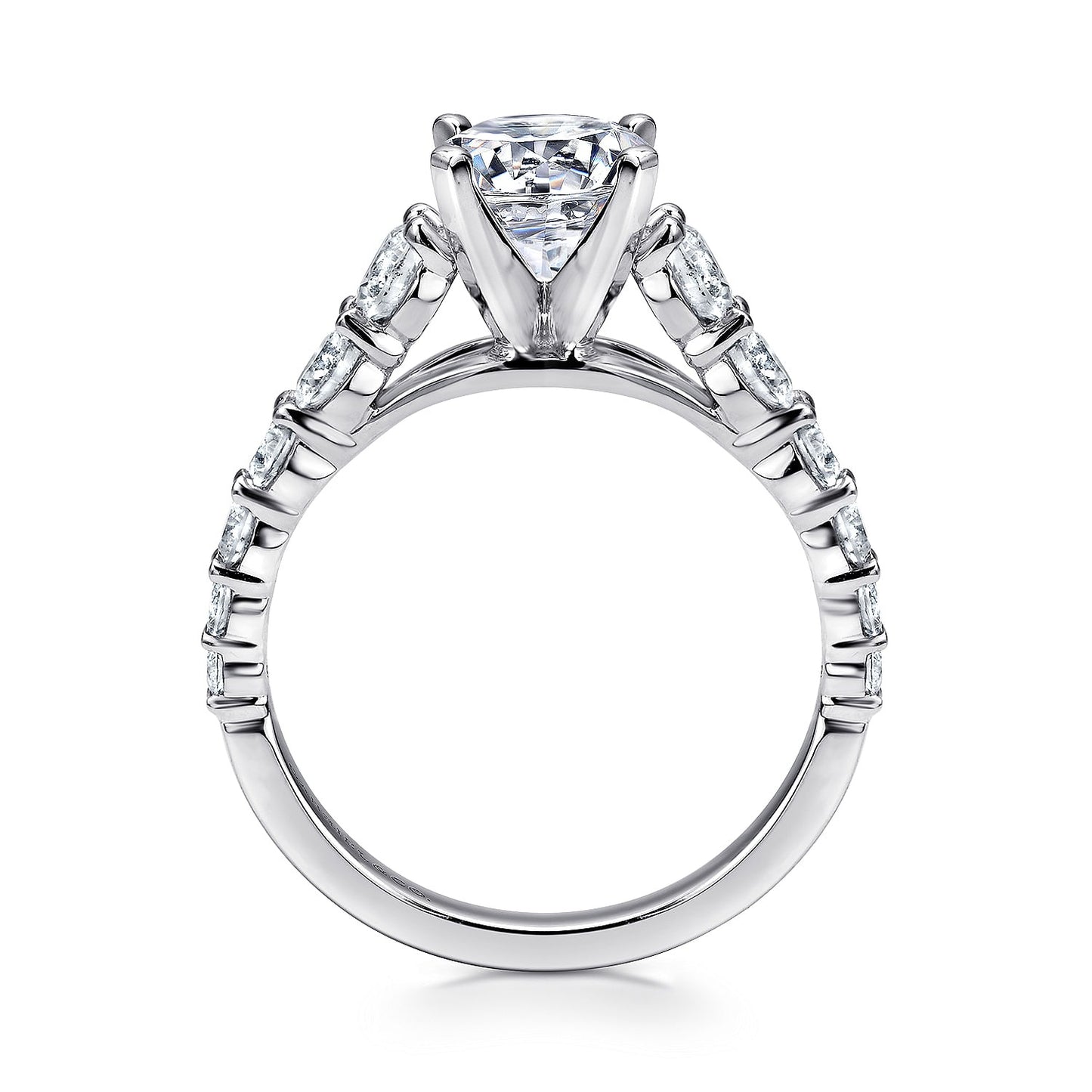 Gabriel & Co. 14 Karat White Gold Diamond Semi-Mount Engagement Ring - Diamond Semi-Mount Rings