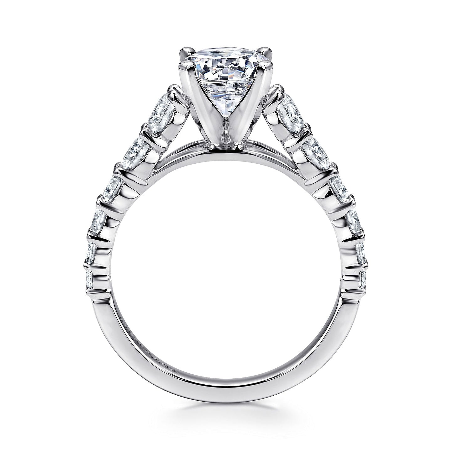 Gabriel & Co. 14 Karat White Gold Diamond Semi-Mount Engagement Ring