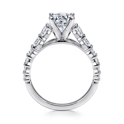 Gabriel & Co. 14 Karat White Gold Diamond Semi-Mount Engagement Ring
