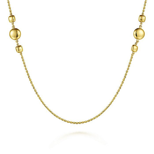 Gabriel & Co Yellow Gold Station Necklace - Gold Necklace