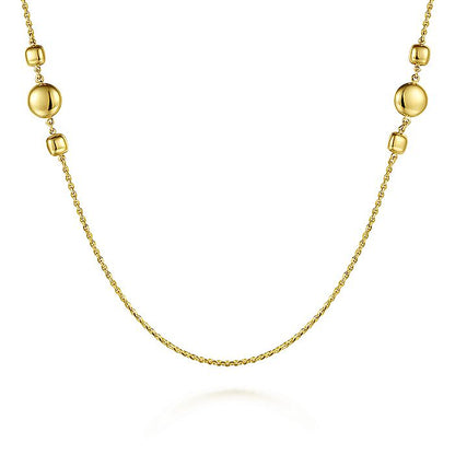 Gabriel & Co Yellow Gold Station Necklace