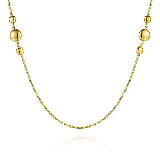 Gabriel & Co Yellow Gold Station Necklace