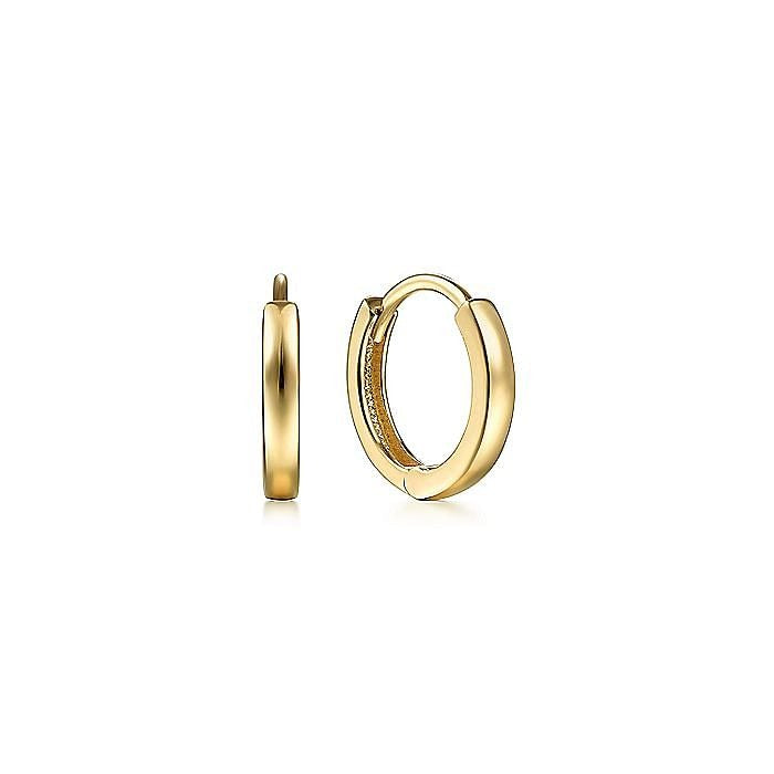 Gabriel & Co. 14 Karat Yellow Plain Polished Gold Huggie Earrings - Gold Earrings