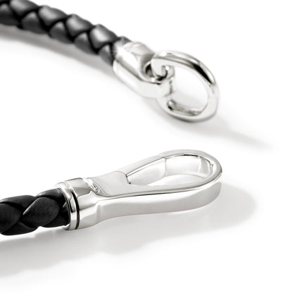 John Hardy Sterling Silver And Leather Hook Clasp Bracelet - Silver Bracelets