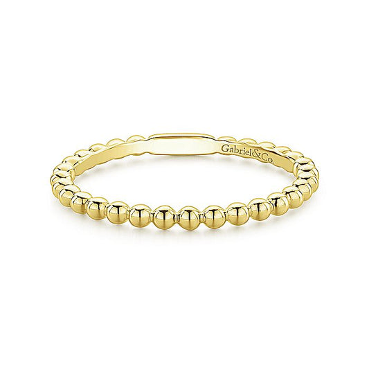 Gabriel & Co Yellow Gold Bujukan Beaded Band