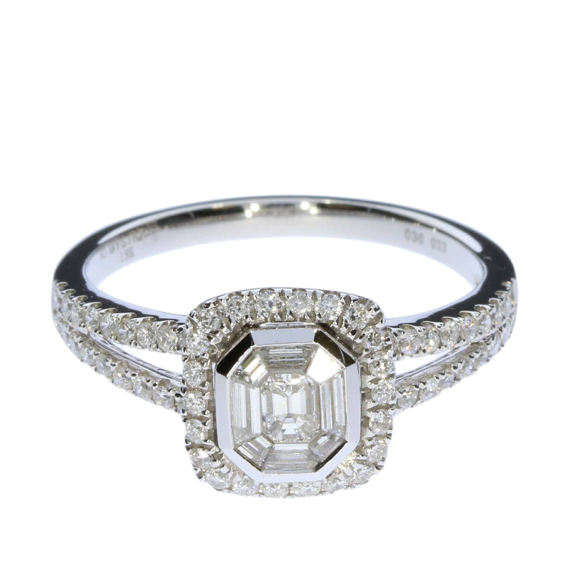 Ladies 18 Karat White Gold 0.70 Carat Total Weight Diamond Mystique Ring - Diamond Fashion Rings - Women's