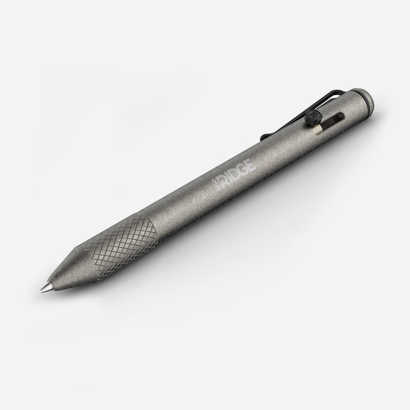 Ridge Bolt Action Pen - Stonewashed Titanium - William Henry Pen