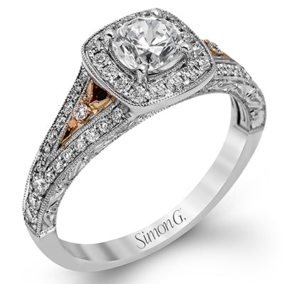 Ladies Simon G Semi Mount Engagement Ring In Platinum - Diamond Semi-Mount Rings