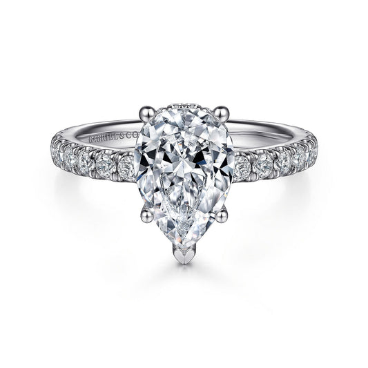 Gabriel & Co Pear Semi-Mount Engagement Ring