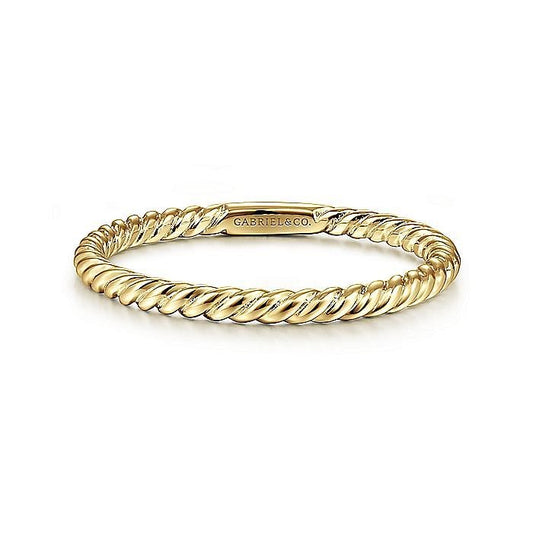 Gabriel & Co. Yellow Gold Twisted Rope Stackable Ring