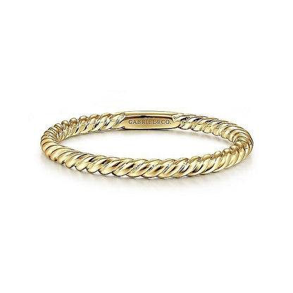 Gabriel & Co. Yellow Gold Twisted Rope Stackable Ring