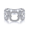 Gabriel & Co White Gold Link Design Diamond Fashion Ring