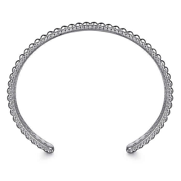 Gabriel & Co Sterling Silver Bujukan Beaded Open Bangle - Silver Bracelets