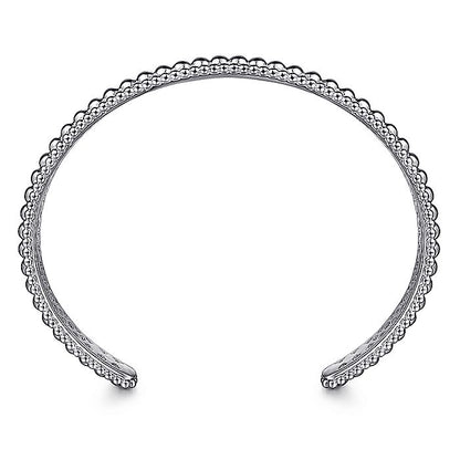 Gabriel & Co Sterling Silver Bujukan Beaded Open Bangle - Silver Bracelets
