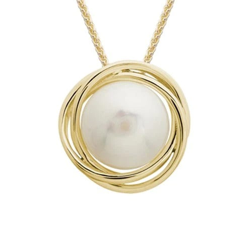 Yellow Gold Pearl Necklace