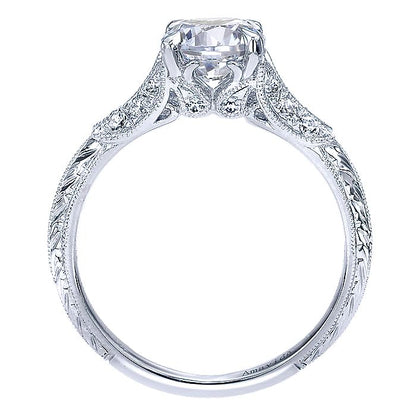 Amavida White Gold Split Shank Engagement Ring - Diamond Semi-Mount Rings